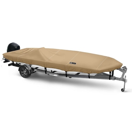 Eevelle Boat Cover JON BOAT Open, Outboard Fits 10ft 6in L up to 58in W Khaki WSOJB1058B-KHA